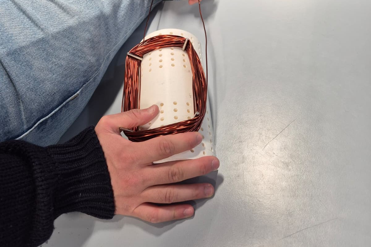 Hand-wound coil for the generator