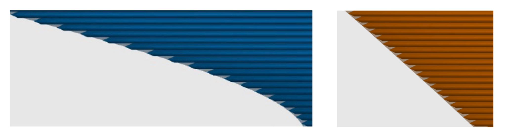 Slicer comparison of intended and manufactured blade root layer deposition