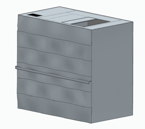 Final front panel integrated into the compactor body