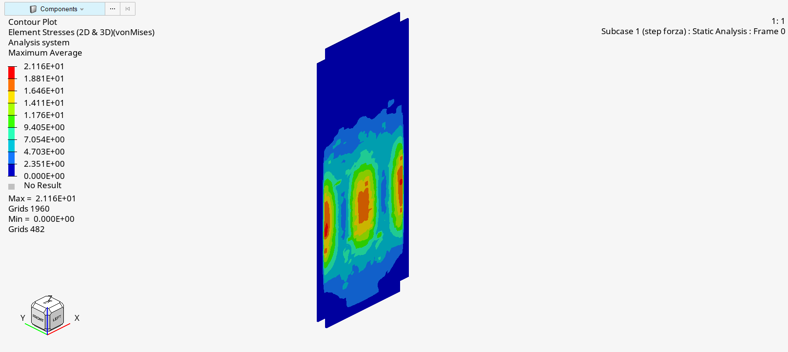 Aluminum Von Mises stress plot