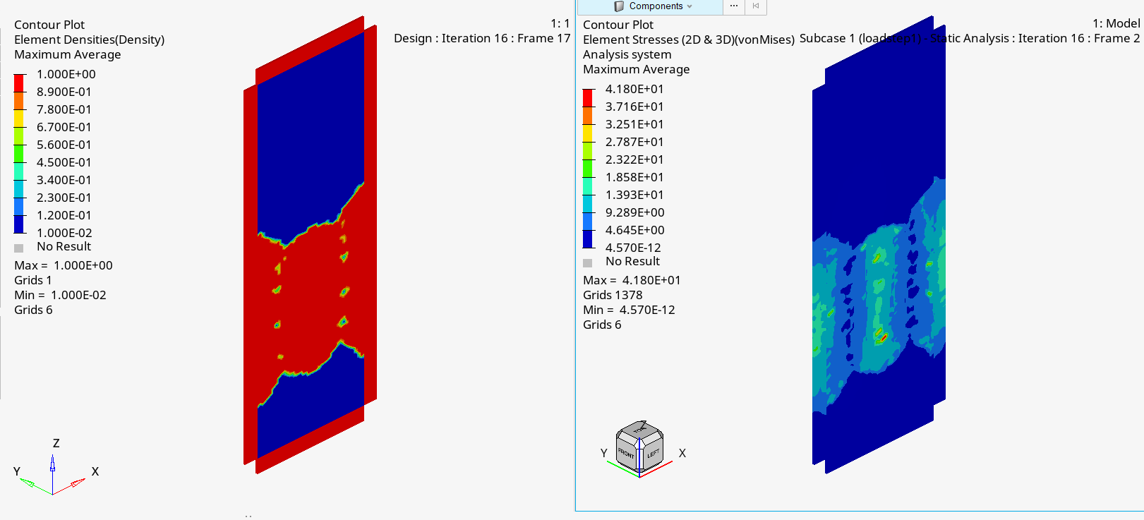 Thirty percent remaining mass topology optimization result